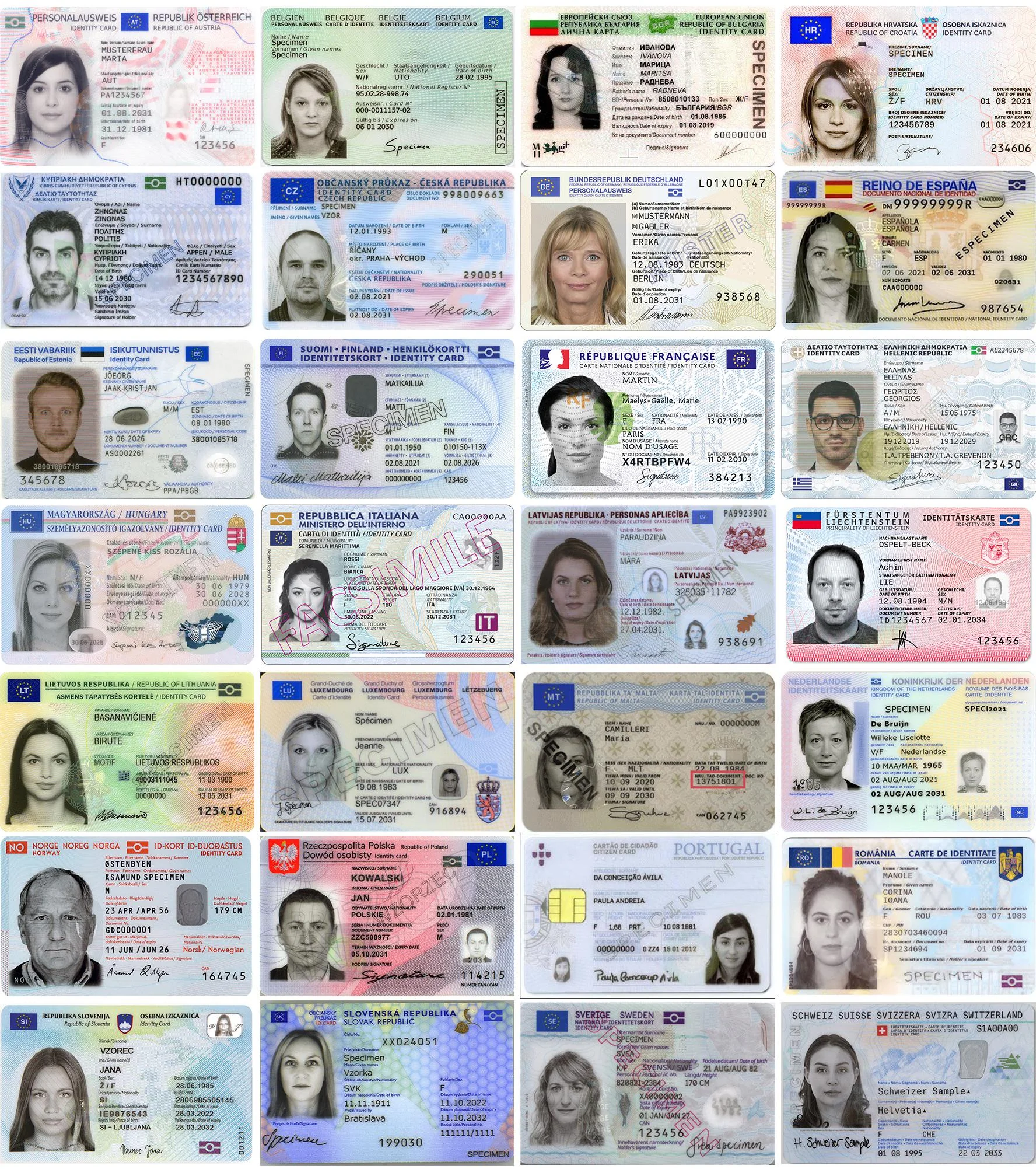 Schengen national ID card - Europe Identification Documents